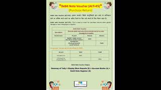 Debit Note voucher (ALR +F5)Tally prime #youtubeshorts  #talky #tally