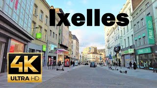 Ixelles quartier 🇧🇪 BRUSSELS, Belgium 🇧🇪- 4K 60fps Elsene rich quarter & shopping 4K UHD