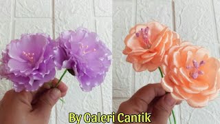 TUTORIAL BUNGA MAWAR DARI PITA SATIN 1 INCH / BUNGA MAWAR PITA SATIN @GaleriCantik