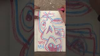 Daily Faces Challenge: Day 151/365- 3D Style Effect Chalk Drawing | Sketchbook Art Timelapse #shorts