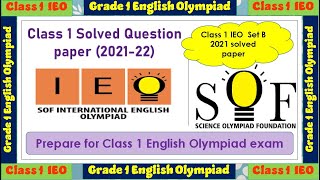 Class 1 SOF IEO solved paper English Olympiad 2021 Set B International English Olympiad #sof #ieo