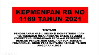 Penjelasan P1, P2 dan P3 PPPK 2021 Kepmenpan RB Nomor 1169 Tahun 2021