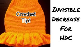 Crochet Invisible Decrease For Half Double Crochet #shorts