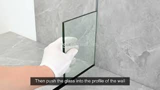 Aluminum glass holder profile for shower