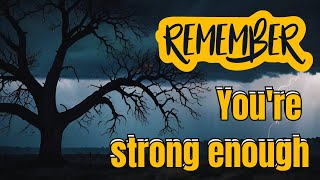 When the road gets rough, Remember, you're strong enough to rise above |#nevergiveup #personalgrowt