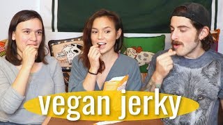 Trying All the Vegan Jerky // Faux Beef Jerky Taste Test  ft. a non-vegan