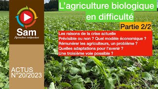 L'agriculture biologique dans une crise sans précédant. Partie 2/2. Actus 20-2023