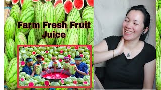 WATERMELON JUICE || Farm Fresh Fruit Juice Making || Village Cooking Channel || Reaction