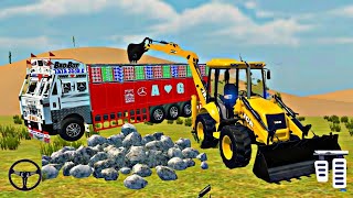 Drive A Tractor stone loading Game ||