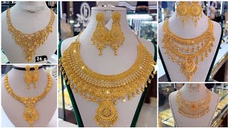 200+ Gold Necklace Sets With Weight |Luxury Gold Necklace Set 2024|Royal Gold Necklace Set design