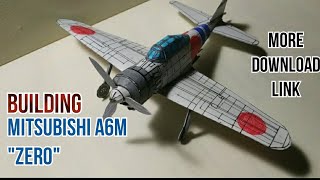 Building🇯🇵Mitsubishi A6M "Zero"🇯🇵(Japanese Aircraft Fighter) #ww2 #papercraft #ww2 #satisfyingvideo