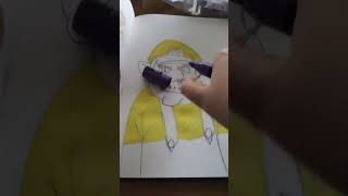 Drawing wario from mario with posca markers#art 😂😂😂#funny #viral #posca #shorts