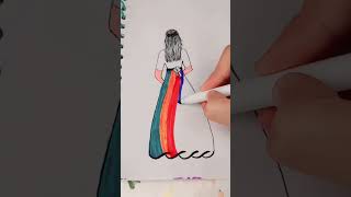 Easy dress  👗  coloring #art #drawing #youtube