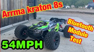 1/5th ARRMA KRATON 8s, Bluetooth module test hits 54MPH.