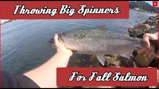 Bank Fishing Spinners for Fall Salmon! | Oregon Fall Salmon Fishing |