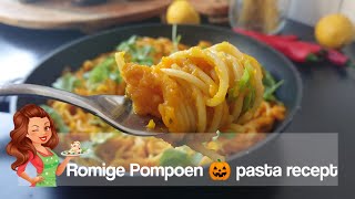 Romige Pompoen 🎃Spaghetti 🍝 Pasta Recept.🍂