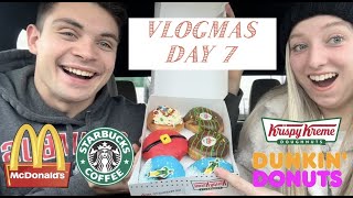 VLOGMAS DAY 7 | Trying Holiday Menu Items At Fast Food Restaurants!