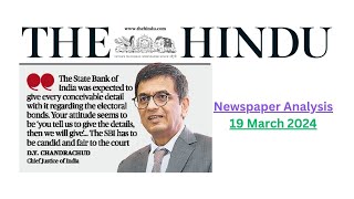 19 March 2024 || The Hindu Newspaper Analysis || 19 March Current Affairs