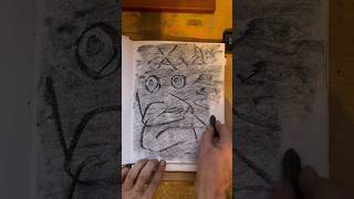 Daily Faces Challenge: Day 213/365 - Clear Crayon & Charcoal Drawing | Art Timelapse 👁️ #shorts