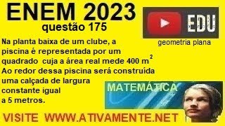 questão 175  enem 2023  (prova amarela) geometria plana