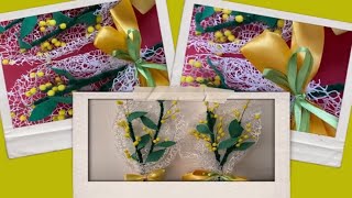 Mimosa  fai da te festa della donna  - tutorial