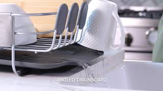 KitchenAid Large Capacity,Full Size, Rust Resistan Dish Rack Angled Drain Board