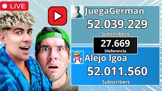 Alejo Igoa APUNTO de superar a JuegaGerman - Suscriptores en Vivo