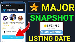 Major Airdrop Snapshot | Major Airdrop Listing TGE | Major Airdrop Claim And Withdraw in Bank