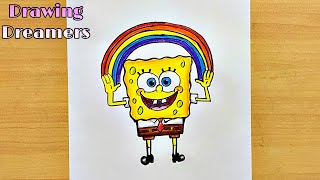 How to draw SpongeBob step by step || Color Drawing