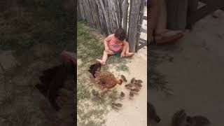 Cute Baby Playing With Chicks #short #youtubeshorts #shortvideo