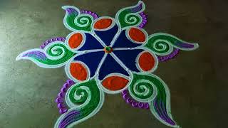 Diwali Special Rangoli  sangu Design 🌻 3*2  deepavali  Festival 🌻 diya traditional pandaga muggulu