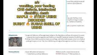 maple syrup 🍁 urine disease and ALKAPTONURIA page 84|first aid USMLE|Fcps part-1|cpsp favourite bcqs