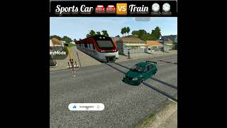 Sprots Cars🆚 Train🚆🚆😱  #bussid #bussimulator #bussimulatorindonesia #ytshorts #shorts#viral #video