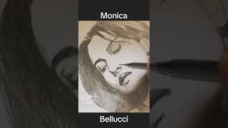 Monica Bellucci portrait pencil drawing