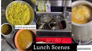 Lunch scenes - Radish poriyal ,Milagu Rasam, Potato Masala