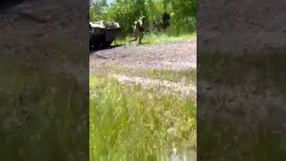 Moment a grenade was tossed in the turret-hatch of a Russian T-80BV tank