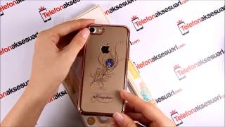 Apple iPhone 7 Swarovski Taşlı Lale Desenli Şeffaf Kılıf Tanıtımı