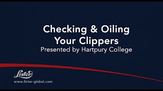 Checking & Oiling Your Clippers