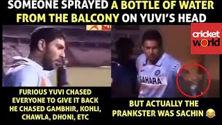 Indian Cricket Dressing Room Fun. Yuvraj Runs behind every cricketer ! Funny