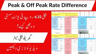 Peak and Off Peak timings and difference | WAPDA Bill | IESCO Bill Rates of 2,3 phase meter