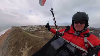 A long wait for very little paragliding fun at Cogden, Dorset