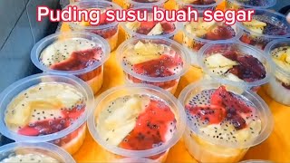 Ide takjil‼️puding susu buah rasanya enak lembut dan seger banget