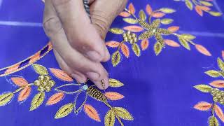 making of kid blouse with beeds thread and zari