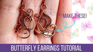 Learn How to Make These in Under 12 Minutes! 🦋 Easy Wire Weave Butterfly Earrings Tutorial