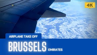 Airplane Take Off | Brussels Airport | Brussels | Belgium | Emirates | 4K