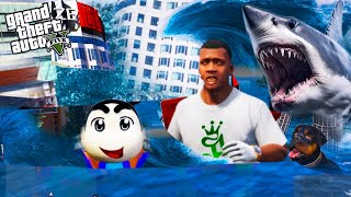 FRANKLIN SURVIVED TSUNAMI & FIND LOST CHOP & SHINCHAN IN GTA 5