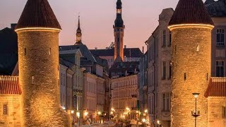 4К Tallinn in darkness/evening in old town/Katariina käik/Läheme jalutama/Вечером идем гулять🏰🙂