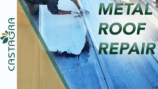 Coating a Flat Metal Roof (Labor Savings)