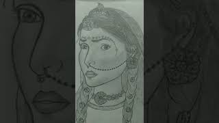 Radha Sketch || Radha Krishna || Radhe #radhakrishna #mallikasingh #radha #sketchofradha #shorts#art