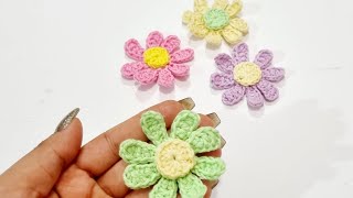 How to crochet a simple flower _ very easy pattern for beginners